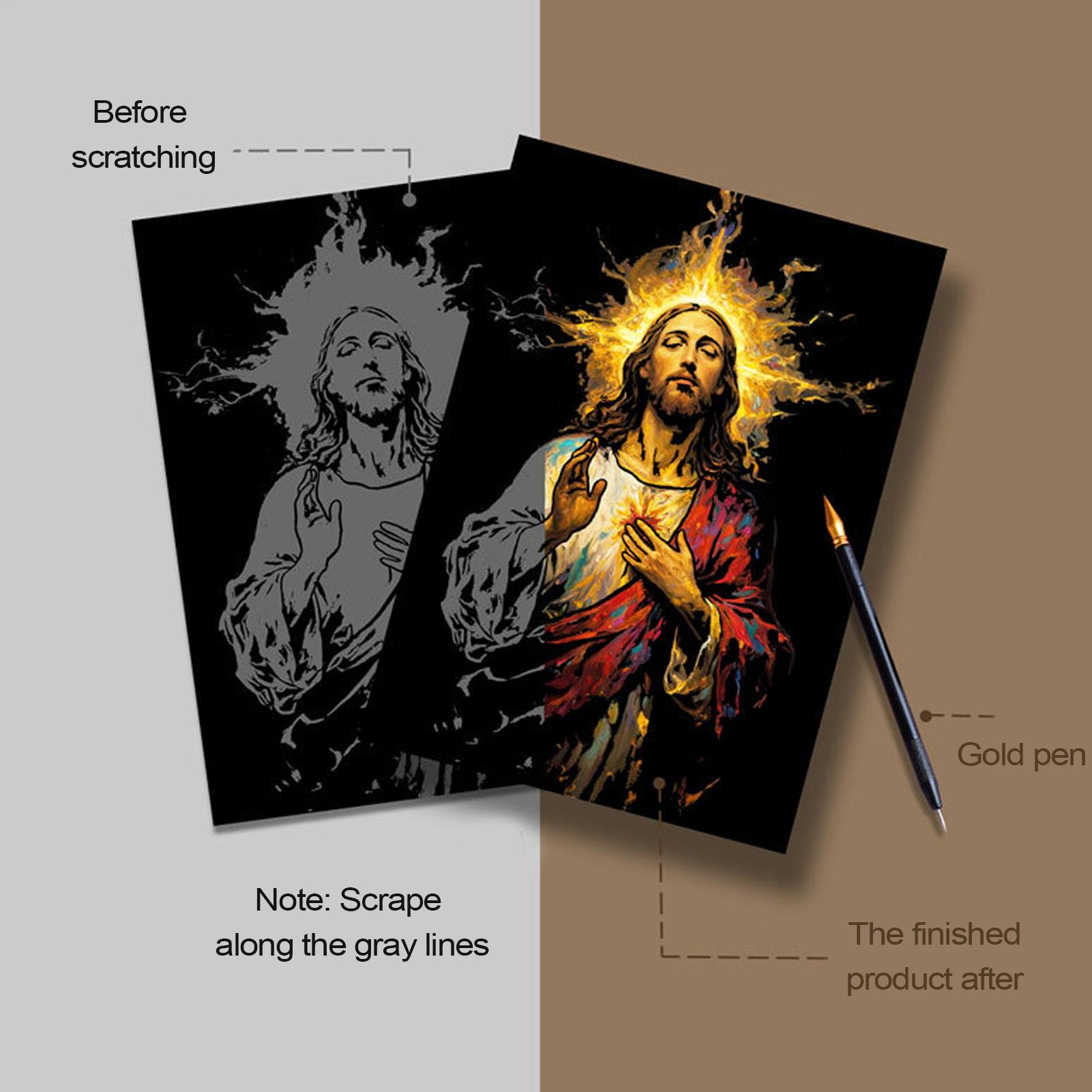 Art Craft For 3 Year Old - Livre à gratter jésus, peinture à