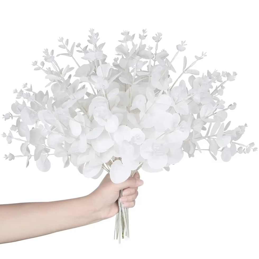 Art Craft Vase - 4 Fourches de feuilles d'argent artificielles