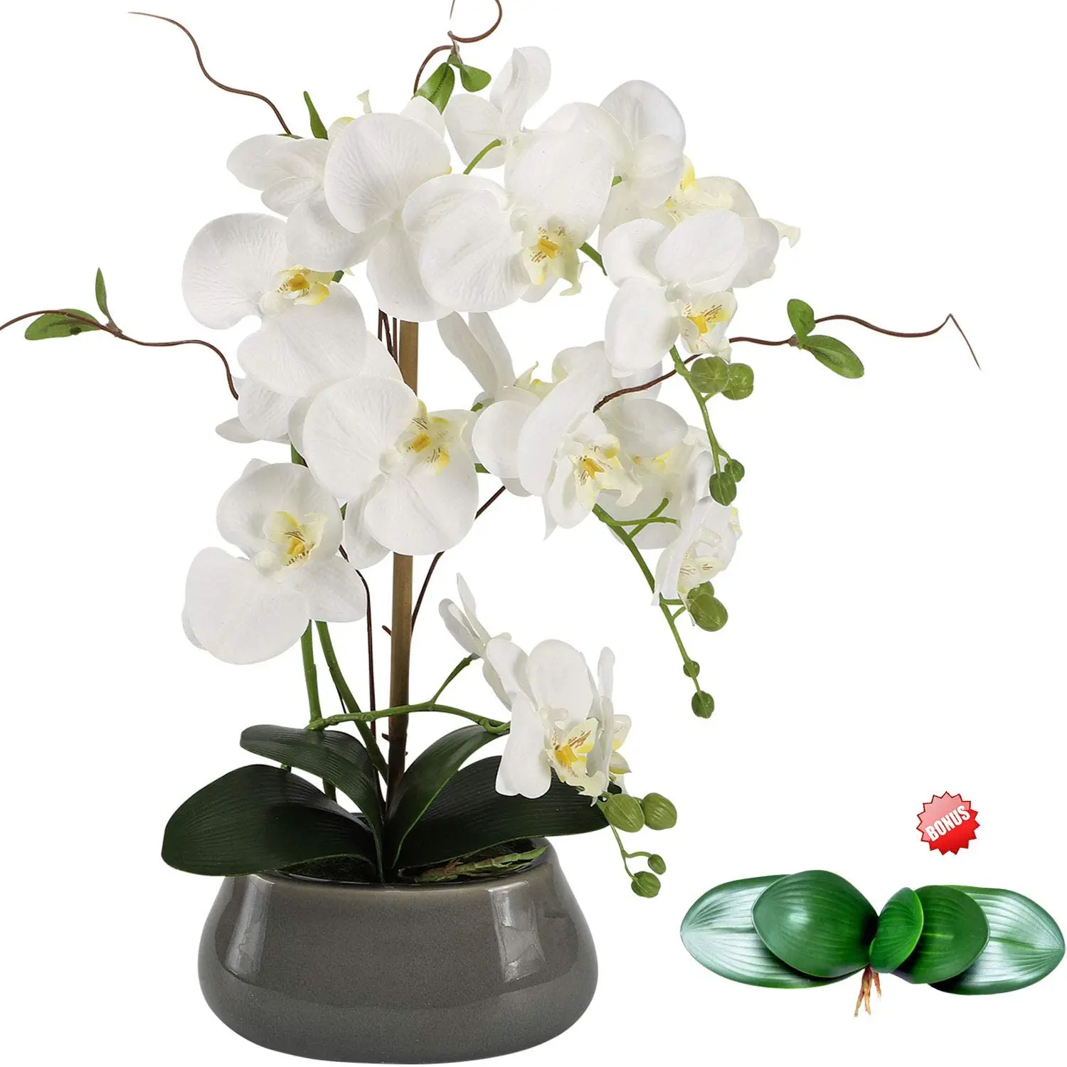 Art Craft Vase - Centre de Table Orchidée Artificielle avec