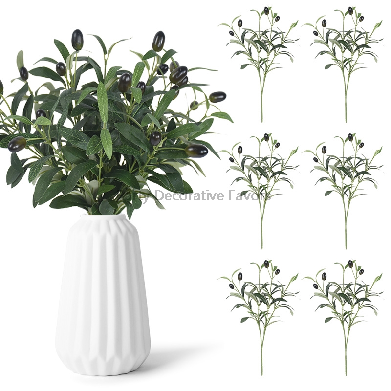 Art Craft Vase - Plante artificielle avec fausses feuilles d'olivier,