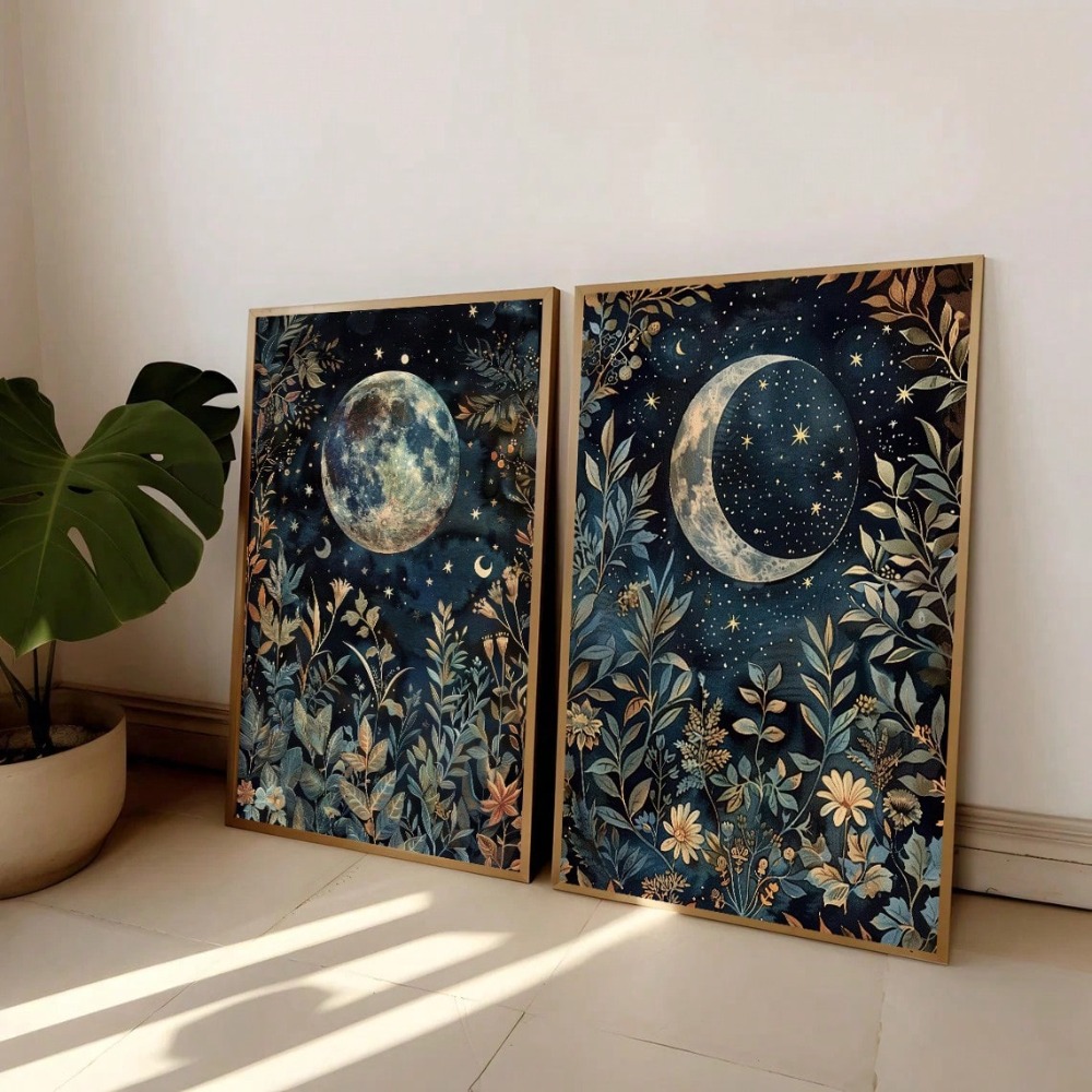 Art Craft William Morris - 2 pièces/ensemble Boho lune botanique impressions