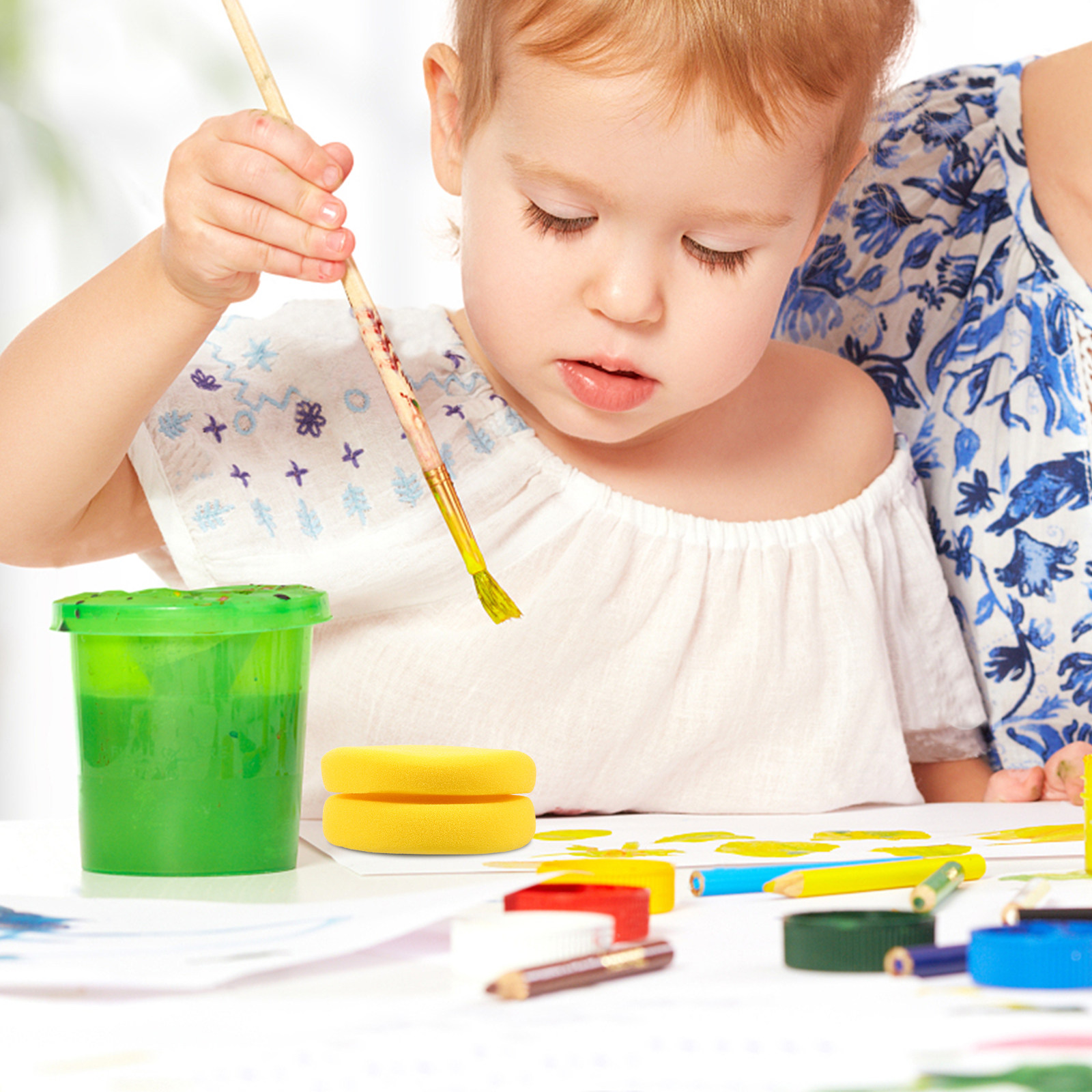 Lot de 2 éponges rondes pour p - Art Craft Kindergarten avis et prix