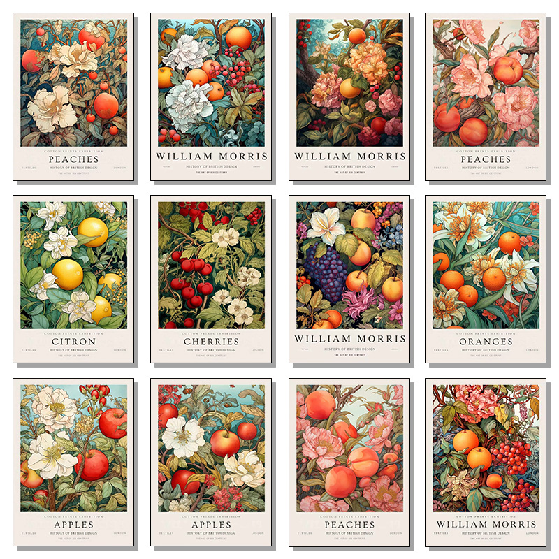 Affiche de fleurs et de fruits - Art Craft William Morris avis et prix
